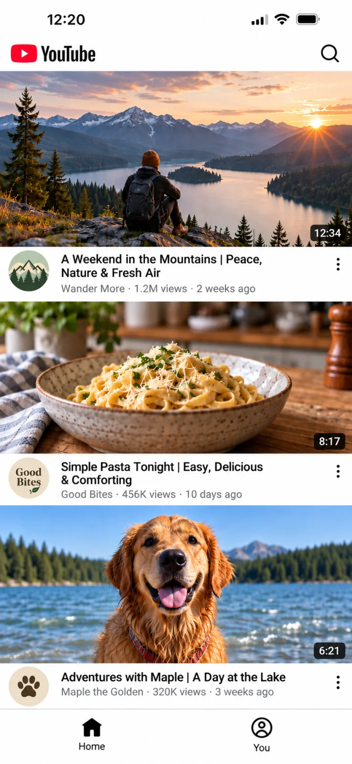 Scroll Fix's YouTube experience with no Shorts tab
